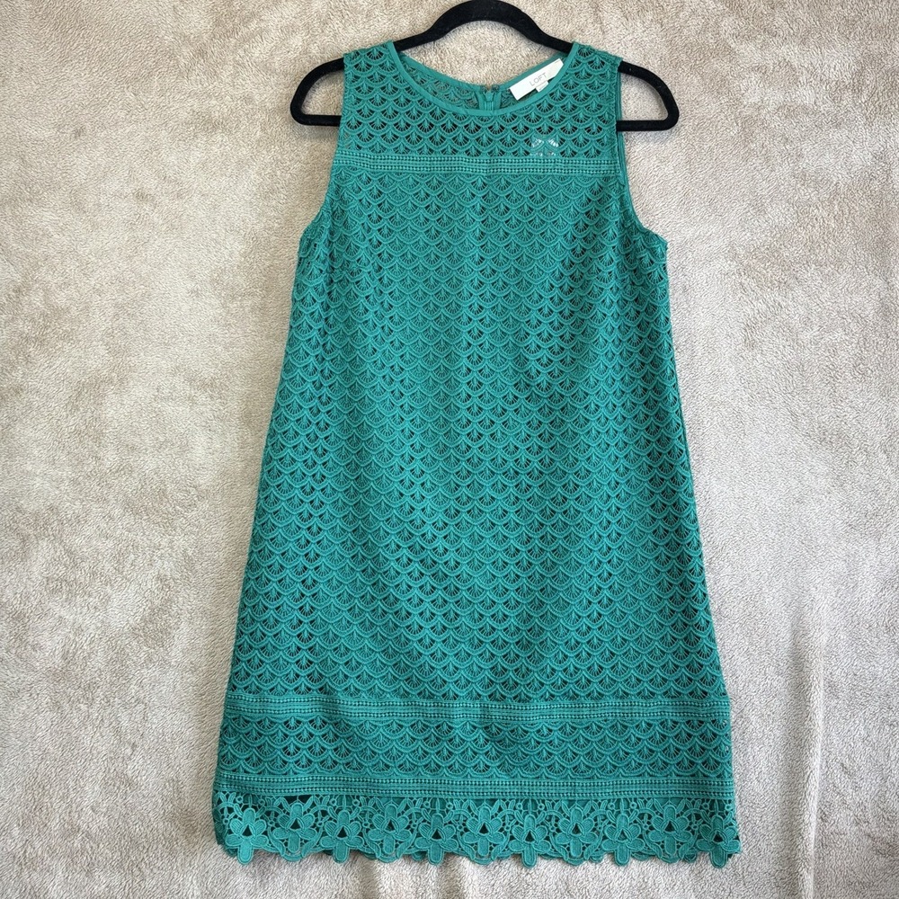 NWT Ann Taylor Embroidered‎ Lace Shift Dress 8 Kelly Green Preppy NEW